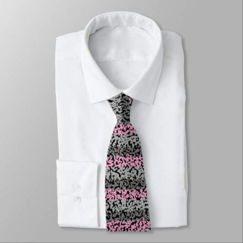 Modern pink black horizontal stripes pattern tie