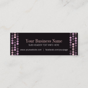 Modern Pink+Black Mini Business Cards