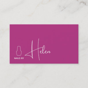 Modern pink black minimalist nail polish  business card