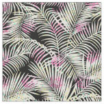 Modern pink black white tropical palm tree floral fabric