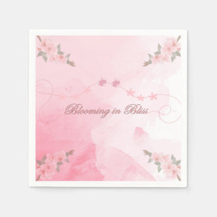 Modern Pink Blooming in Bliss Baby Shower Cute Napkins