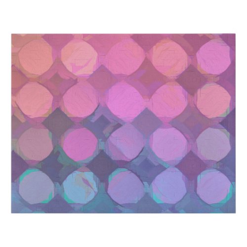 Modern Pink Blue Abstract Watercolor Faux Canvas Print