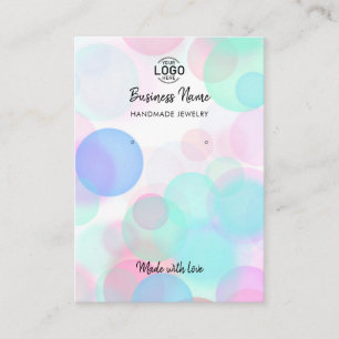 Modern Pink Blue Bubbles Earrings Display Card