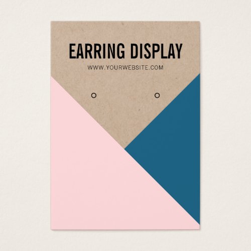 Modern pink blue colorblock kraft earring display