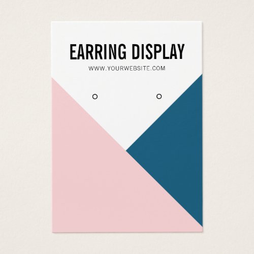 Modern pink blue colorblock logo earring display