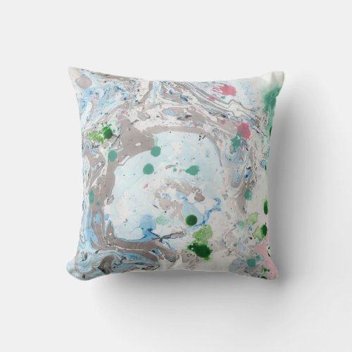 Modern Pink Blue Green White Abstract Template Throw Pillow