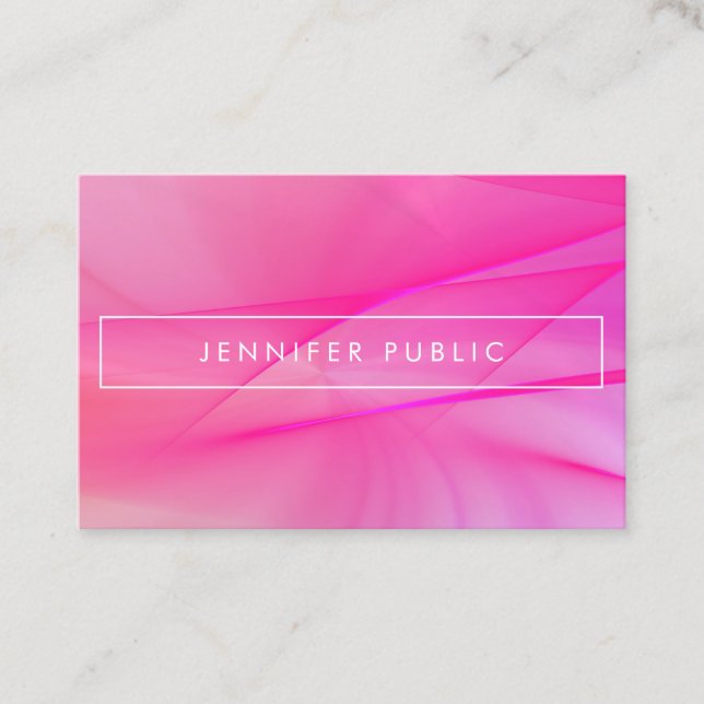 Modern Pink Blue Purple Elegant Trendy Colors Business Card (Front)