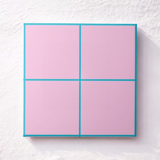 Modern Pink, Blue & Teal Checkered Bold Pastel  Ceramic Tile (Creator Uploaded)