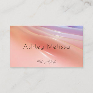 Modern Pink blurry makeup artist QR Code Business Card