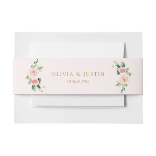 Modern pink blush floral belly band