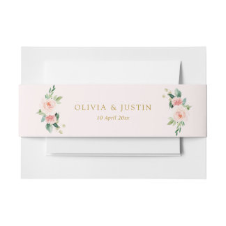 Modern pink blush floral belly band
