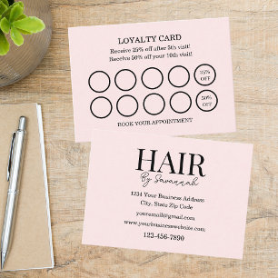 Modern Pink Blush Loyalty Business Card