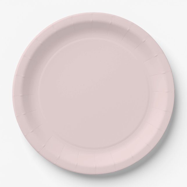 Modern Pink Blush Paper Plates (Front)
