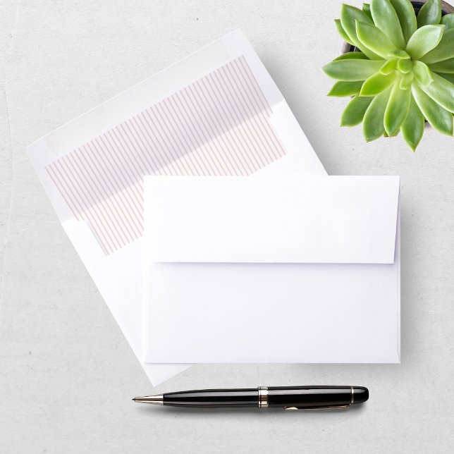 Modern Pink Blush Striped Wedding Envelope Liner (Creator Uploaded)