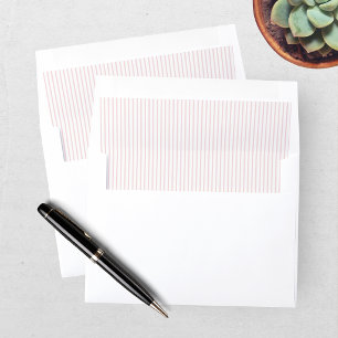 Modern Pink Blush Striped Wedding Envelope Liner
