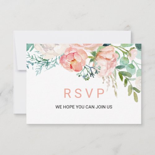 Modern Pink Blush Tropical Floral Song Request RSVP Card