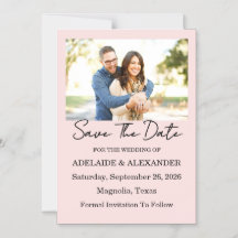 Modern Pink Blush Wedding Save The Date