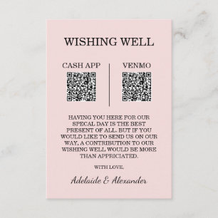 Modern Pink Blush Wedding Wishing Well Enclosure Card