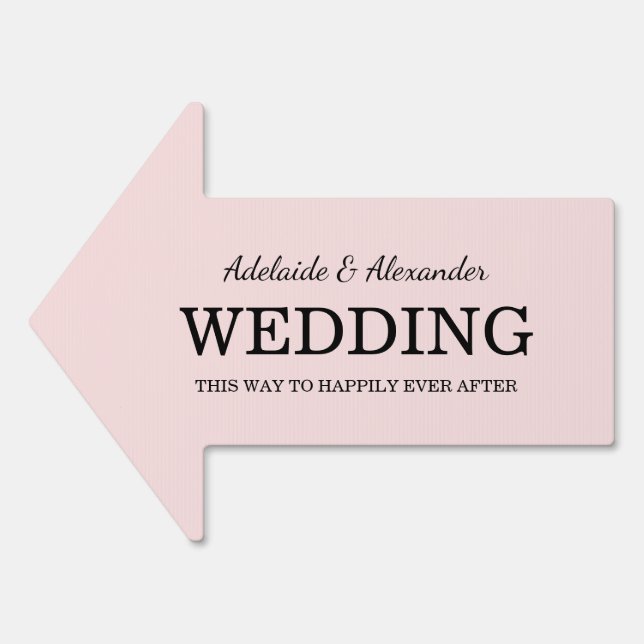 Modern Pink Blush Wedding Yard Sign (Front)