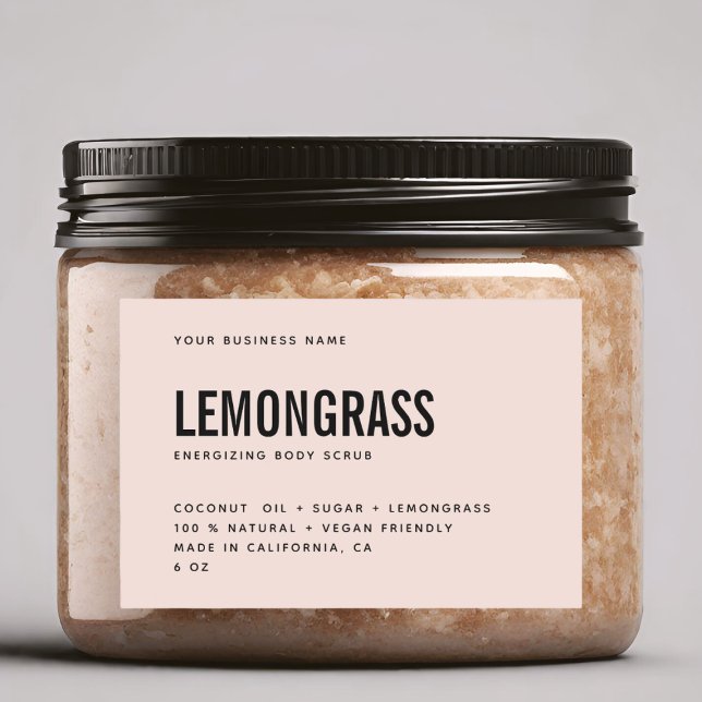 Modern pink body scrub product label (Creator Uploaded)