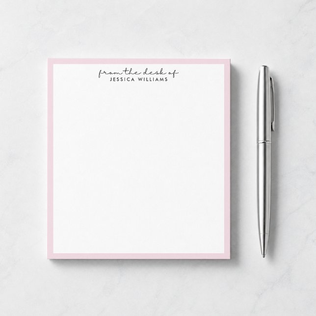modern, pink border from the desk of notepad (Creator Uploaded)