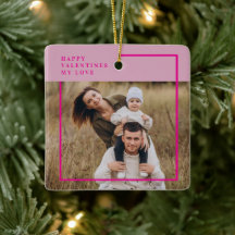Modern Pink Border Photo Valentine’s Day