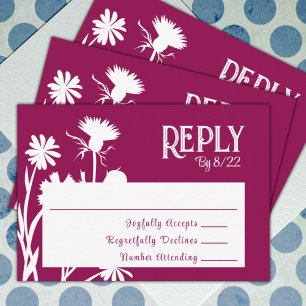 Modern Pink Botanical RSVP Card