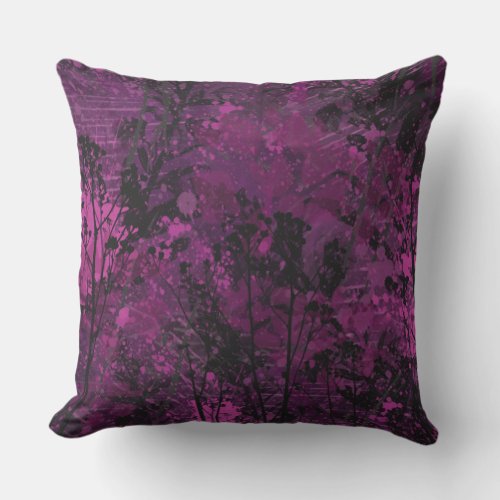 Modern Pink Botanical Throw Pillow
