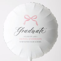 Modern Pink Bow Coquette Graduate Graduation