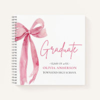 Modern Pink Bow Coquette Graduate Graduation