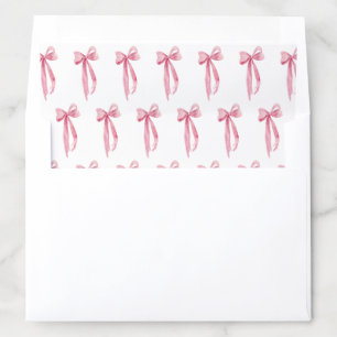 Modern Pink Bow Coquette Graduation Return Address Envelope Liner