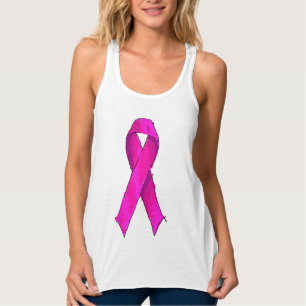 Modern Pink Bow for Breast Cancer Awareness Tank Top