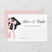 Modern Pink Bow Graduation Advice And Wishes