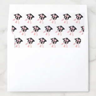 Modern Pink Bow Graduation Cap Graduation  Envelope Liner