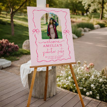 Modern Pink Bow Graduation Class of 2026 Photo 