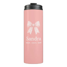 Modern Pink Bow Name Inspiring Quote