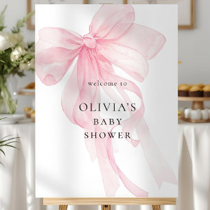 Modern Pink Bow Welcome to Baby Shower Foam Board
