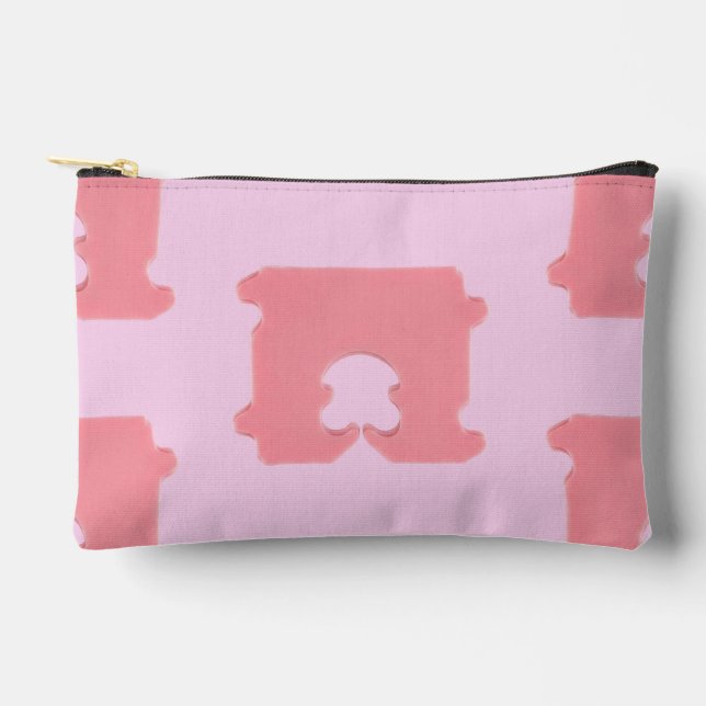 Modern Pink Bread Clip Geometric Silhouette Accessory Pouch (Front)