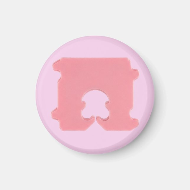 Modern Pink Bread Clip Geometric Silhouette Magnet (Front)