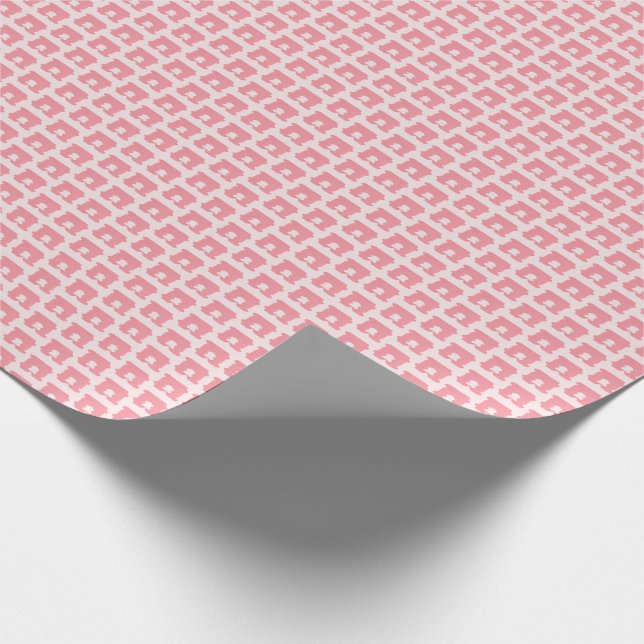 Modern Pink Bread Clip Geometric Silhouette Wrapping Paper (Corner)
