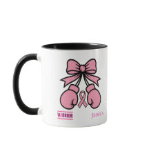Modern Pink Breast Cancer Warrior Custom Name