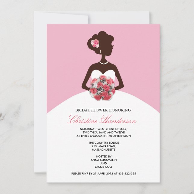 Modern Pink Bridal Shower Invitation (Front)
