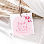 Modern Pink Bright Floral Bridal Shower Favor Tag<br><div class="desc">A bright,  fun and modern bridal shower favor tag for your bridal shower. Hot pink details with pink roses make this the perfect tag for your bridal shower favors for your guests to take home.</div>