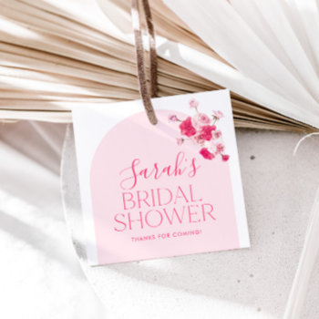 Modern Pink Bright Floral Bridal Shower Favor Tag by PaperMinx at Zazzle