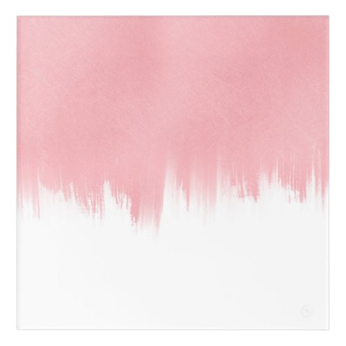 Modern Pink Brush strokes white Design Acrylic Print