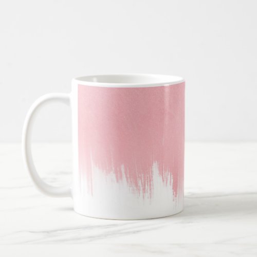 Modern Pink Brush strokes white Design Coffee Mug