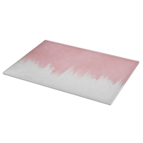 Modern Pink Brush strokes white Design Cutting Board