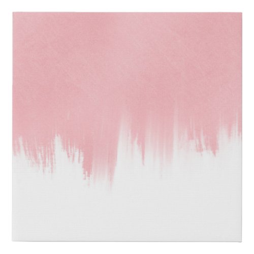 Modern Pink Brush strokes white Design Faux Canvas Print