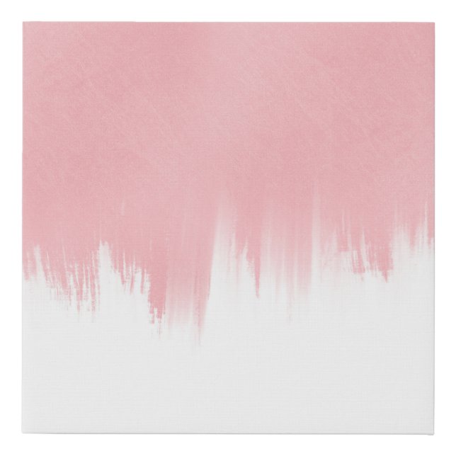 Modern Pink Brush strokes white Design Faux Canvas Print (Front)