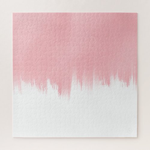 Modern Pink Brush strokes white Design Jigsaw Puzzle